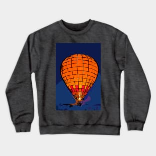 Peach Hot Air Balloon Night Glow In Abstract Crewneck Sweatshirt